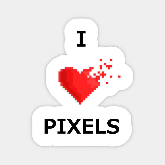 I LOVE PIXELS (8-bit heart) Sticker by ControllerGeek